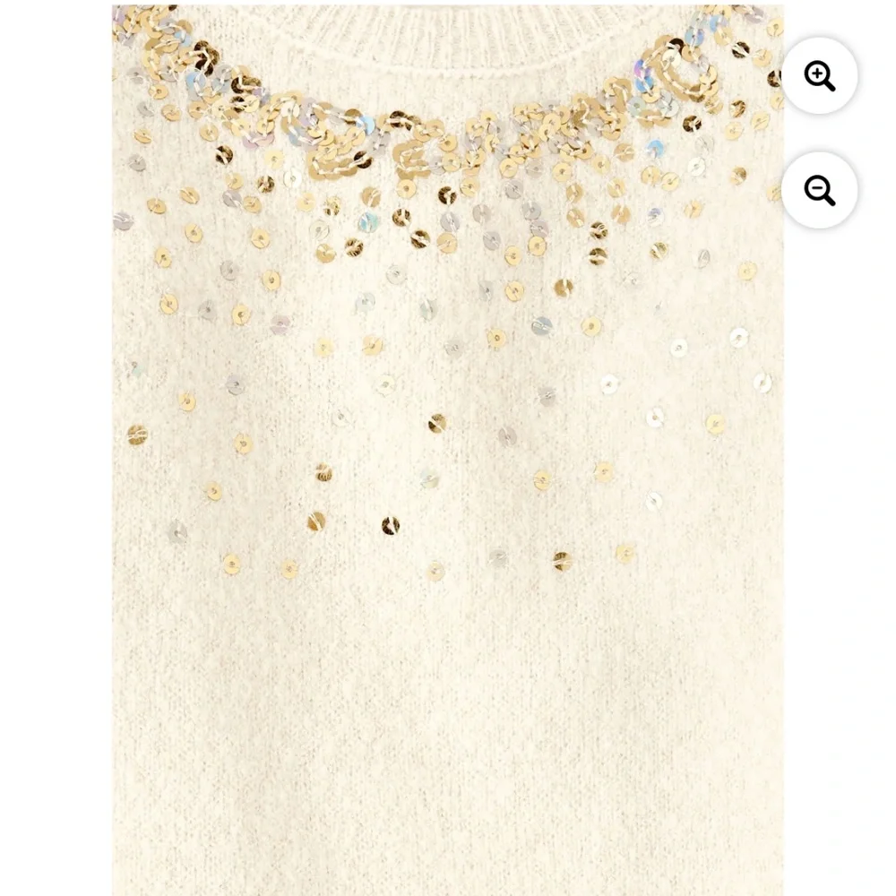 The Children’s Place Girls Cream Sequin Sweater Dress Size XL (14) NEW